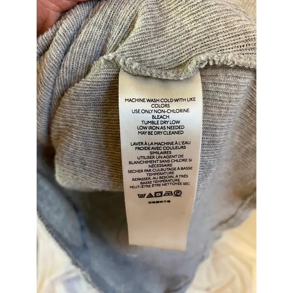 Free People Top Turtleneck Gray Longsleeve Button Cuff Detail Cotton Med - Picture 11 of 11